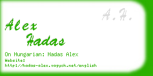 alex hadas business card